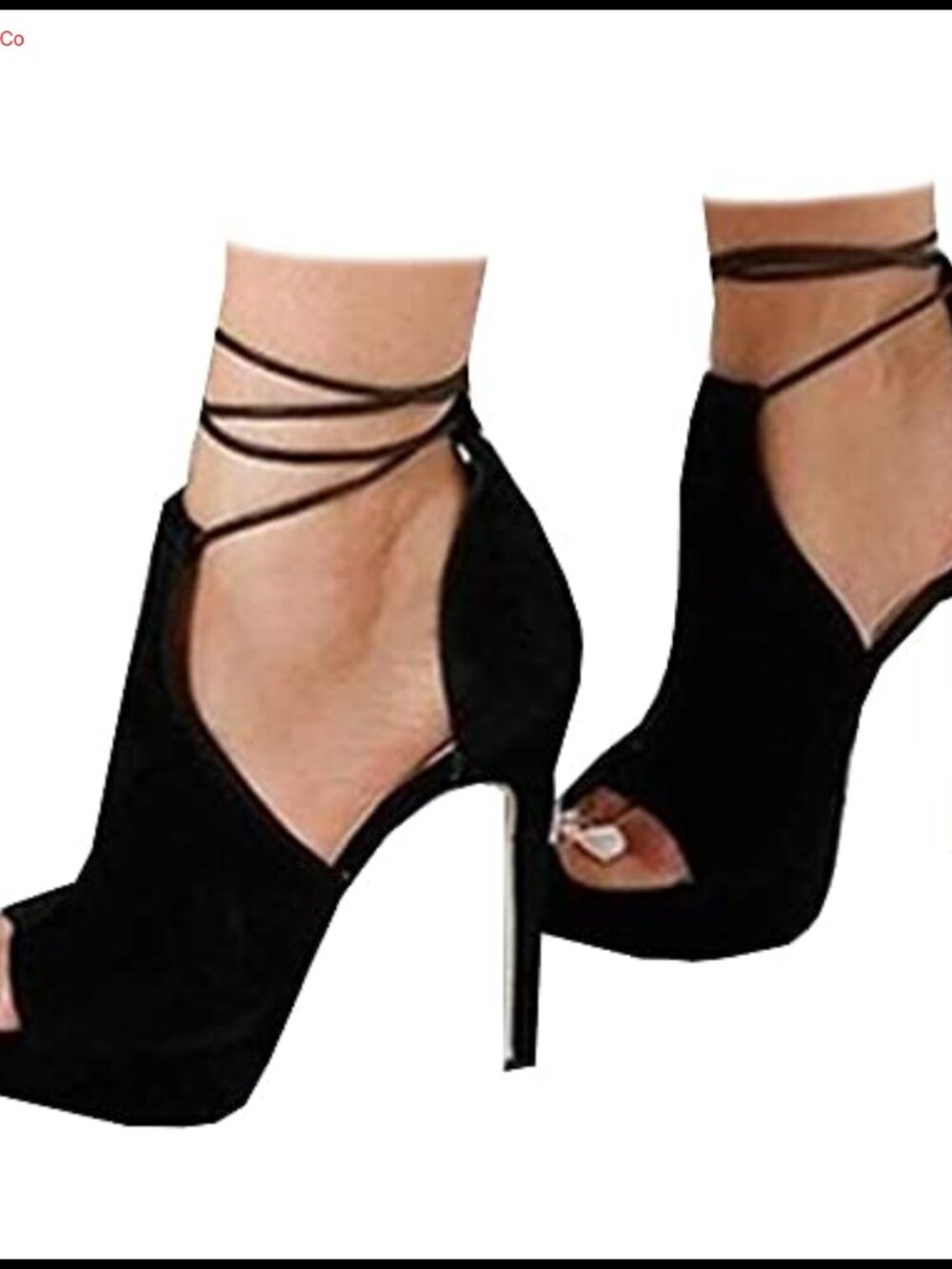 Faux Leather Peep Toe Platform Heels Lace Up Stiletto Dress Sandals